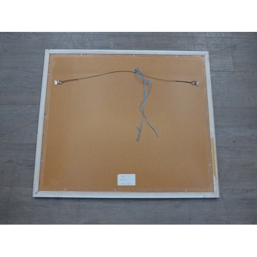 9056 - A 21st Century contemporary Artist 'Ryan' gouache on paper of seated Hare in meadow.  50cm x 63cm