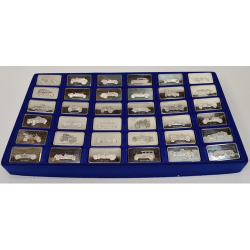 8039 - John Pinches, London 1974, The Lord Montague Collection of Great Car silver ingots in presentation c... 