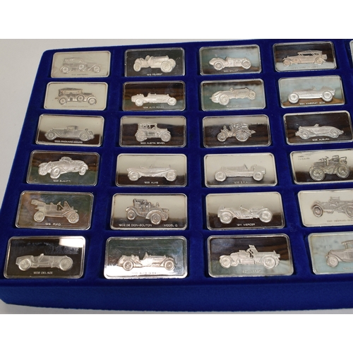 8039 - John Pinches, London 1974, The Lord Montague Collection of Great Car silver ingots in presentation c... 