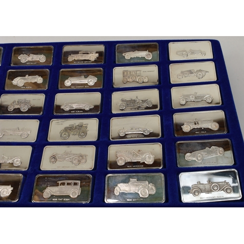 8039 - John Pinches, London 1974, The Lord Montague Collection of Great Car silver ingots in presentation c... 