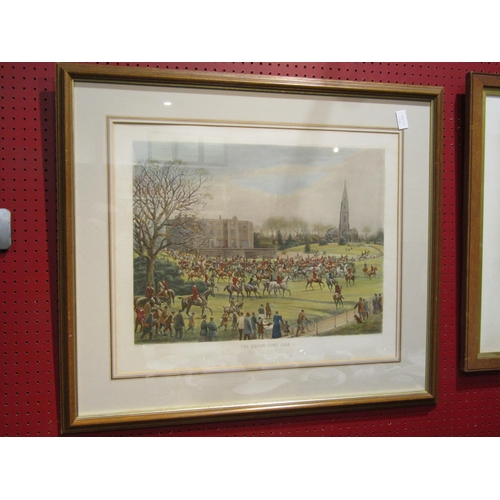 4022 - Four framed engravings after G.D Giles 'The Quorn Hunt'; 'Gaddesby', 'Billesdon Coplow', 'High Leice... 