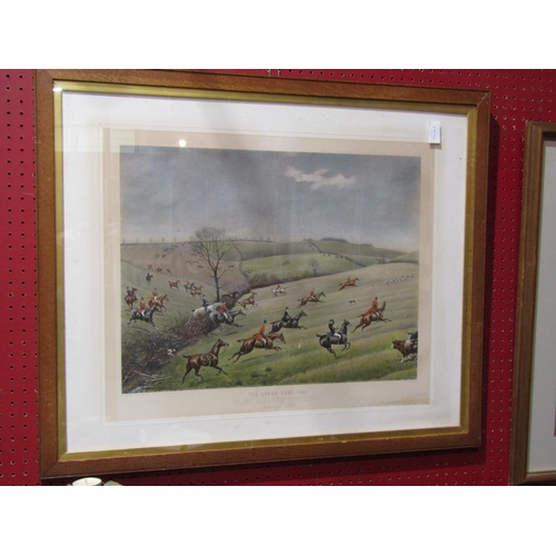 4022 - Four framed engravings after G.D Giles 'The Quorn Hunt'; 'Gaddesby', 'Billesdon Coplow', 'High Leice... 