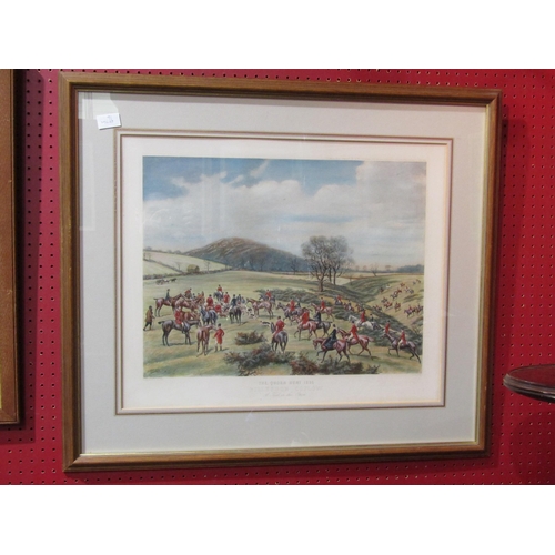 4022 - Four framed engravings after G.D Giles 'The Quorn Hunt'; 'Gaddesby', 'Billesdon Coplow', 'High Leice... 