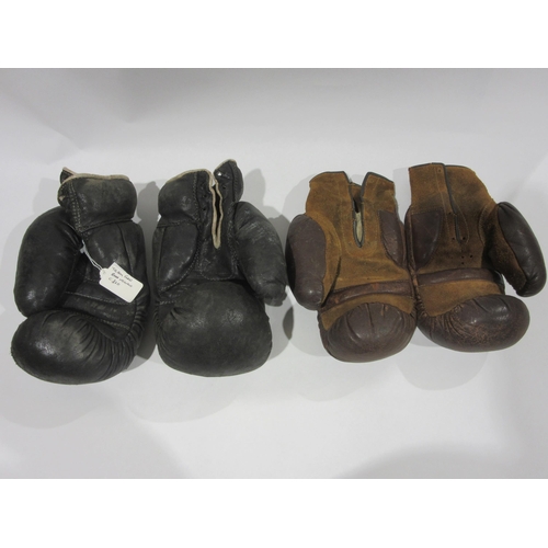 4190 - Two pairs of vintage leather boxing gloves, one pair by Frank Bryan