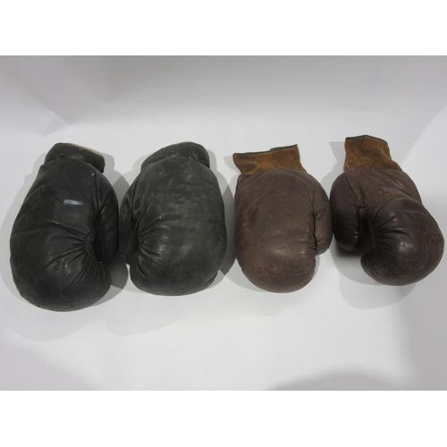 4190 - Two pairs of vintage leather boxing gloves, one pair by Frank Bryan