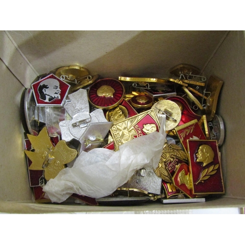 4340 - A collection of USSR related badges and pins, etc.