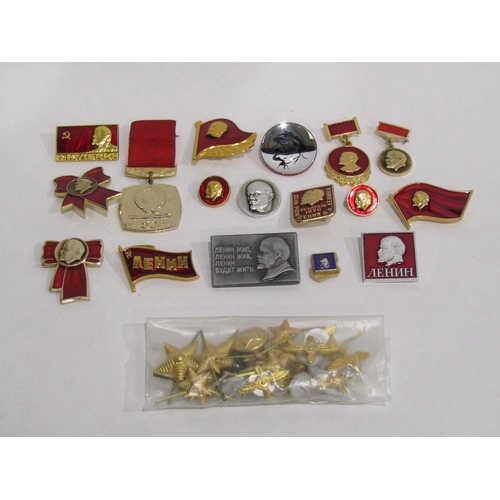 4340 - A collection of USSR related badges and pins, etc.
