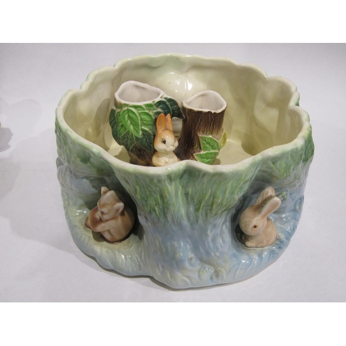 4386 - A selection of Hornsea and Sylvac flora and fauna ceramics together with a pair of Bow blue ground v... 