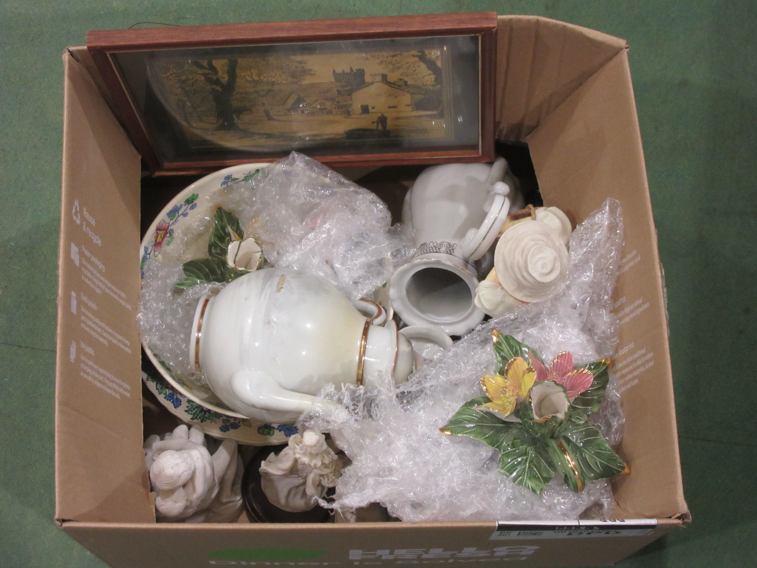 A box of miscellaneous ceramics to include Mason's 