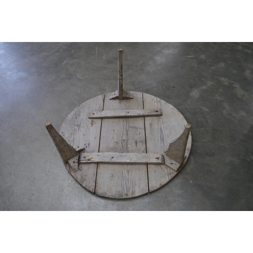 2005 - A rustic circular low table, 67cm diameter