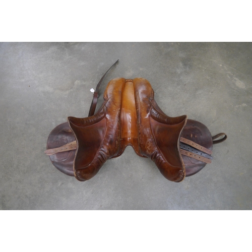 2032 - A leather saddle Eldonian Walsall England