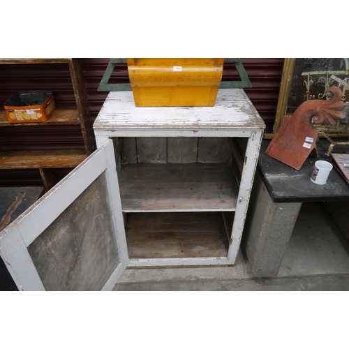 2061 - A large white painted meat safe