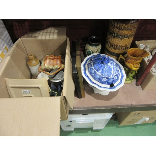 4422 - A selection of ceramics including West German tall vase, (chip to base), Adams 