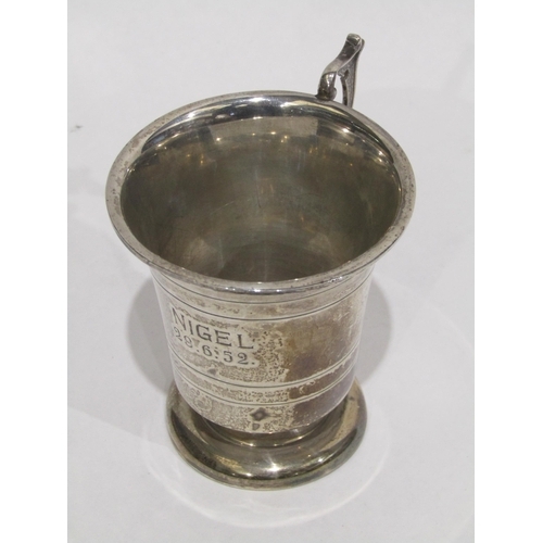 4338 - A silver cup engraved 