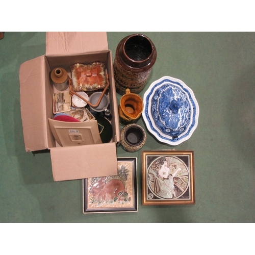 4422 - A selection of ceramics including West German tall vase, (chip to base), Adams 