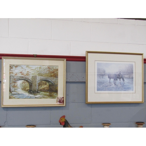 1084 - C. BLOOMFIELD 1974: A watercolour of Holne New Bridge, Dartmoor, signed lower left, framed and glaze... 