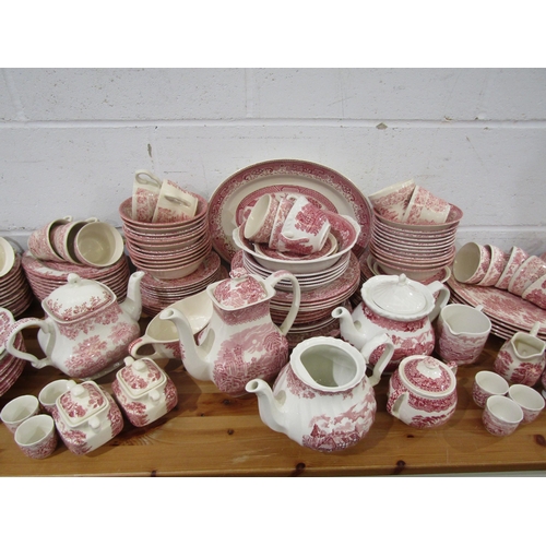 1021 - A large quantity of Ironstone Old Country Castles and similar to include dinner and coffee wares