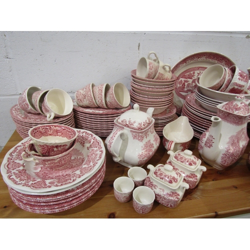 1021 - A large quantity of Ironstone Old Country Castles and similar to include dinner and coffee wares
