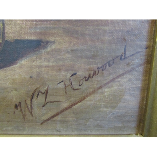 1047 - A 19th Century oil on canvas still life of fruit and pewter plate, signed lower right, gilt framed, ... 
