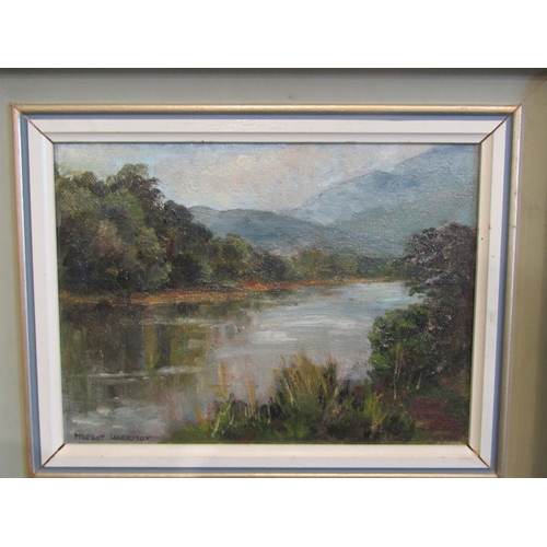 1055 - MARGOT HARRISON (XX) A pair of framed oils of Scottish scenes - Loch Fleet, Sutherland and The River... 