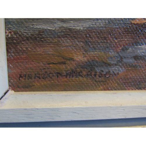 1055 - MARGOT HARRISON (XX) A pair of framed oils of Scottish scenes - Loch Fleet, Sutherland and The River... 
