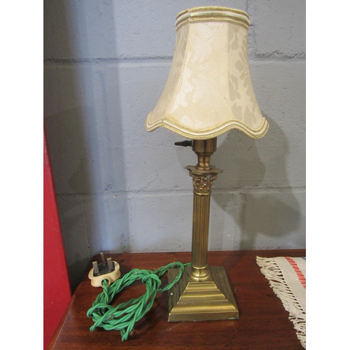 1087 - A mid-20th Century Corinthian column form table lamp of small proportions, 37cm overall height