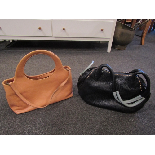 1113 - The Bridge buff leather shoulder bag and a black leather Radley shoulder bag, with Radley dust bag