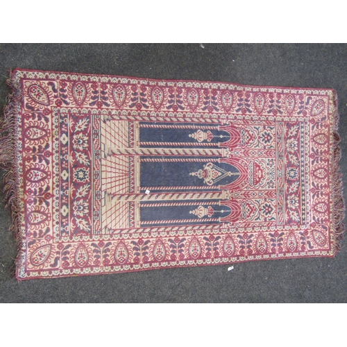 1120 - Four Eastern wool rugs, largest 100cm x 78cm, possibly prayer rugs, worn