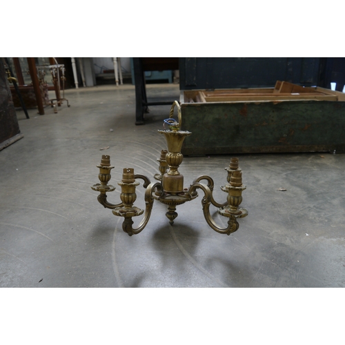 2007 - A brass five arm electrolier