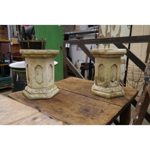 2025 - Two stone plinth pot stands