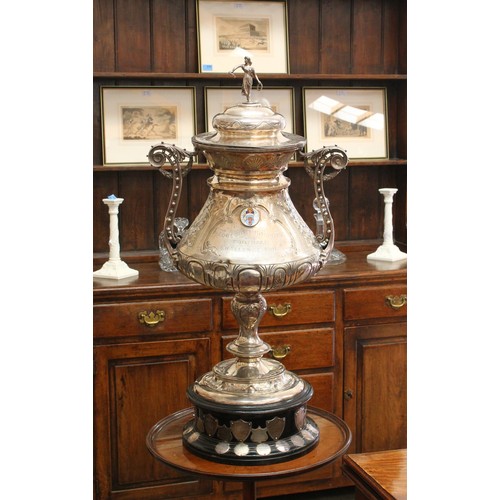 8001 - Lowestoft Hospital Football Challenge Cup, Presented by John W Butterfield, 1898. This large silver ... 