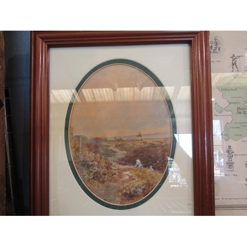 1442 - A map of Suffolk, printed by East Anglian magazine 1964, designed by R.Sullivan, framed and glazed, ... 