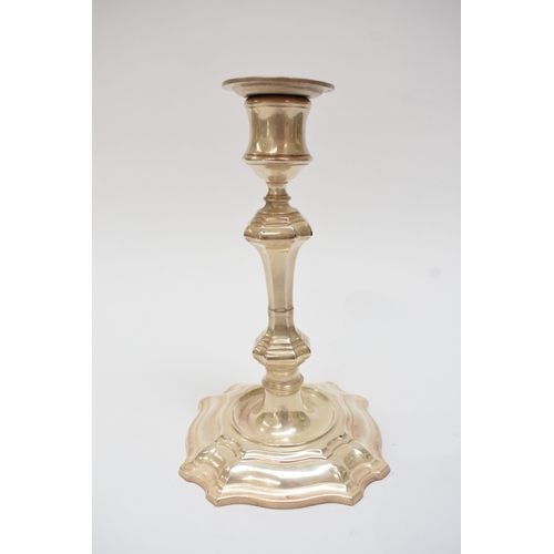 8010 - A pair of William Hutton & Sons Ltd London silver candlesticks. Weighted base, Marks worn, 19cm tall