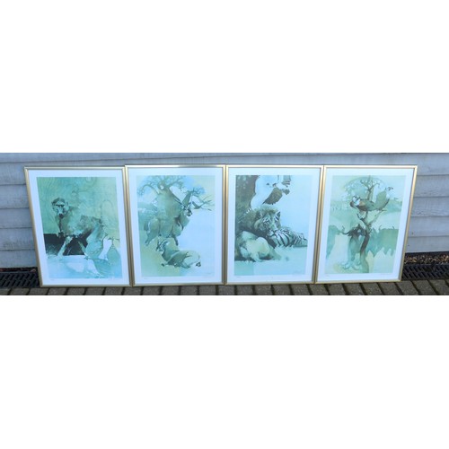 9039 - KEITH ERIC JOUBERT (South African 1948-2013) A set of four framed and glazed limited edition prints ... 