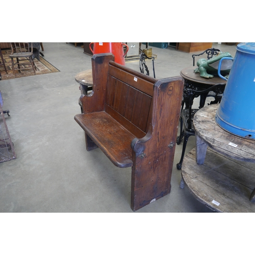 2001 - A stained pine church pew converted into a settle, 70cm wide