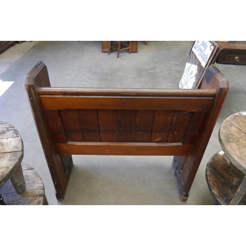 2001 - A stained pine church pew converted into a settle, 70cm wide