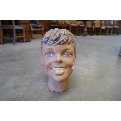 2002 - A S. Ivans Paris A 8470 papier machie head of a young boy