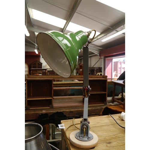 2042 - An EDL anglepoise engineers desk lamp, green shade