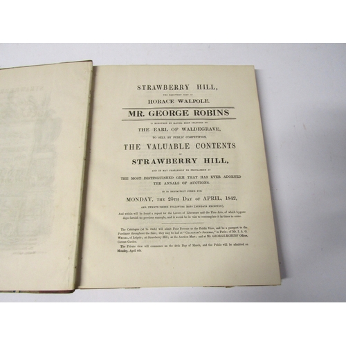 9238 - [Horace Walpole]: 'A catalogue of the classic contents of Strawberry Hill collected by Horace Walpol... 