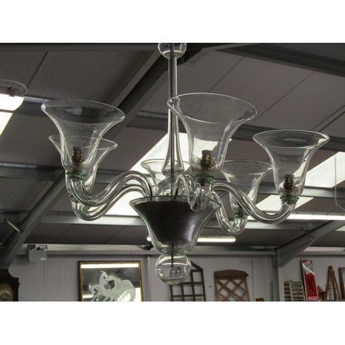 2012 - A Murano style glass six arm electrolier