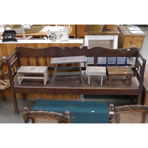 2025 - A rustic pine bench settle