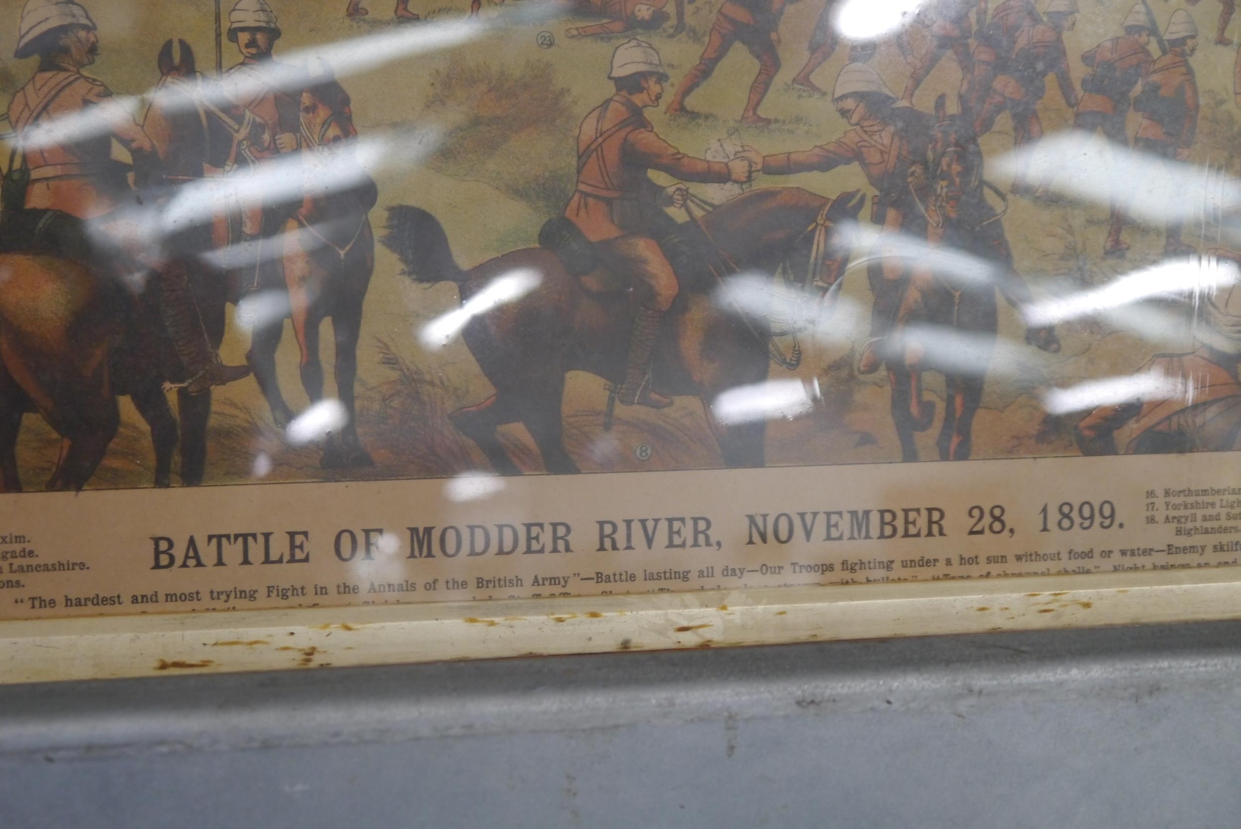 A Military Boer War print in maple frame Battle of Modder river 1899