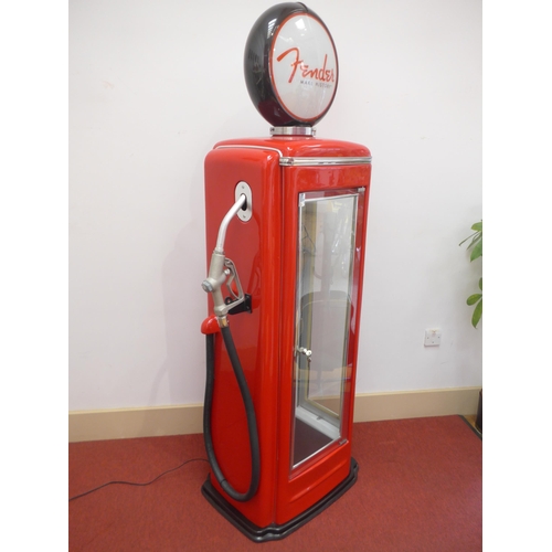 6002 - A Fender Roadside Relics guitar display case modelled as an American petrol pump with light up globe... 