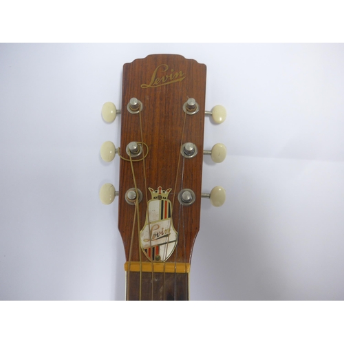 6023 - A 1960s AB Herman Carlson Levin model LM-26 acoustic guitar in sunburst finish, made in Sweden, with... 