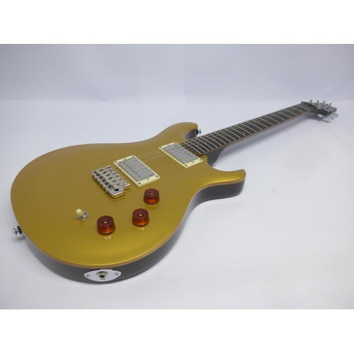 6015 - A Paul Reed Smith PRS SE DGT (David Grissom Trem) gold top electric guitar, maple top with mahogany ... 