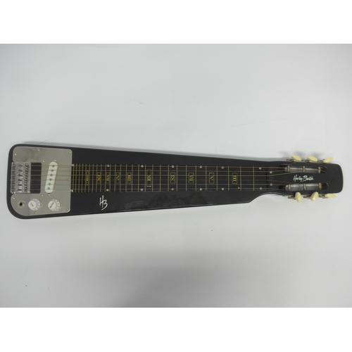 6052 - A Harley Benton lap steel guitar in black sparkle finish