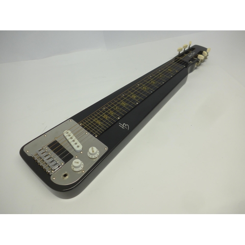 6052 - A Harley Benton lap steel guitar in black sparkle finish