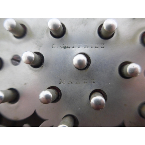 6147 - A Charles Jeffries hexagonal concertina with thirty-nine buttons and six-section leather bellows wit... 
