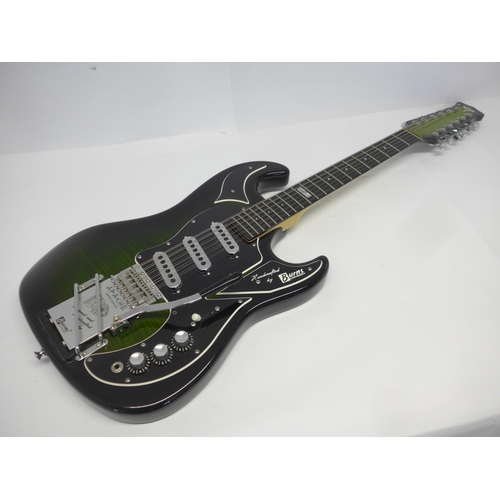 6006 - A limited edition Burns Apache Double Six twelve-string electric guitar in greenburst finish with th... 