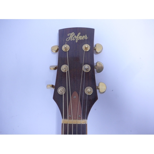 6047 - A Hofner HA-GC07 electro-acoustic guitar, spruce top, rosewood body, serial no. JO5-100107, with Fen... 